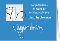 Hand Lettered Resident of the Year Congratulations with Custom Name card