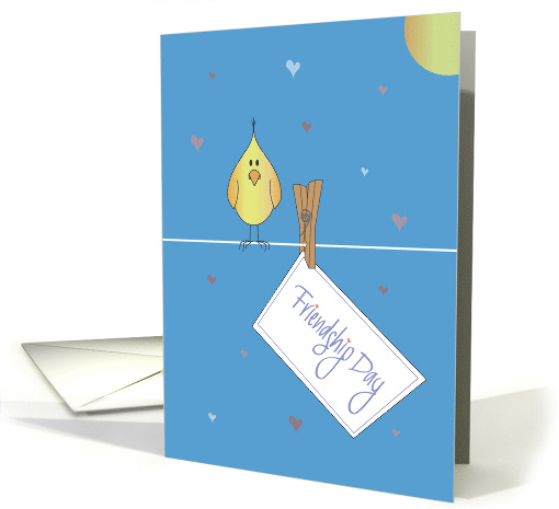 Hand Lettered Friendship Day with Yellow Bird with... (1917614)