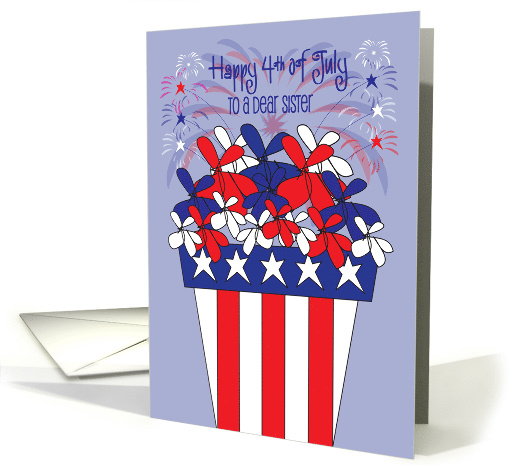 Hand Lettered 4th of July Sister Patriotic Flower Pot... (1917860)
