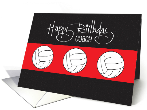 Hand Lettered Birthday for Volleyball Coach Trio of White... (1918122)