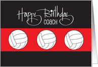 Hand Lettered Birthday for Volleyball Coach Trio of White Volleyballs card