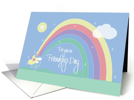Hand Lettered Friendship Day with Arching Rainbow and... (1918504)