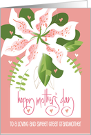 Hand Lettered Mother’s Day Great Grandmother with Pink and White Lily card