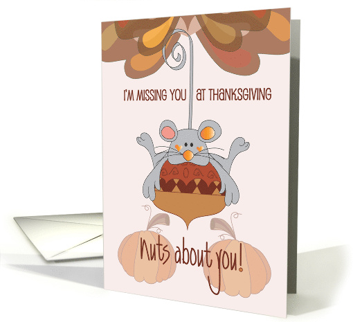 Hand Lettered Missing You at Thanksgiving Acorn Mouse... (1919642)