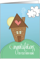 Hand Lettered Congratulations on Your First New Home with Cottage card