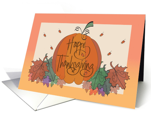 Hand Lettered Thanksgiving Orange Pumpkin for Friend with... (1919818)