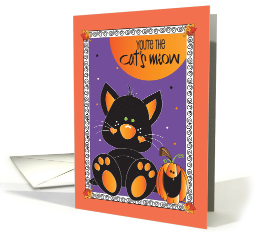 Hand Lettered Halloween for Pet Cat You're the Cat's Meow... (1921674)