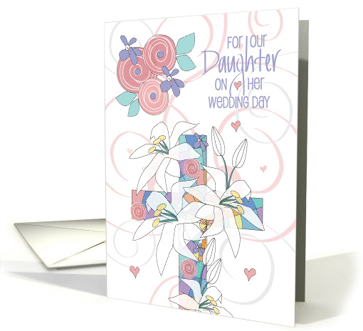 Hand Lettered Wedding Blessings for Daughter Floral Cross... (1922102)