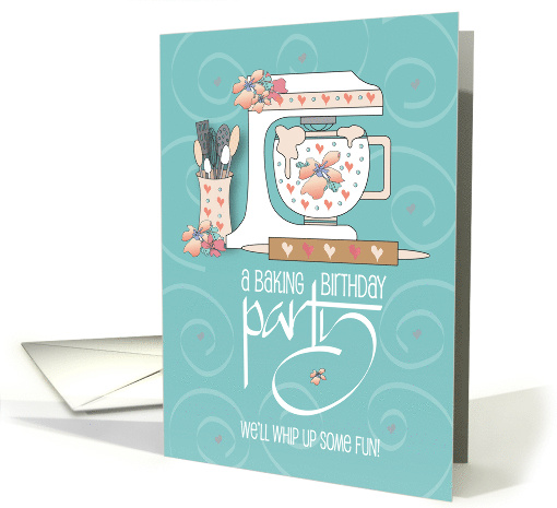 Hand Lettered Invitation Kid's Birthday Baking Party with... (1922516)