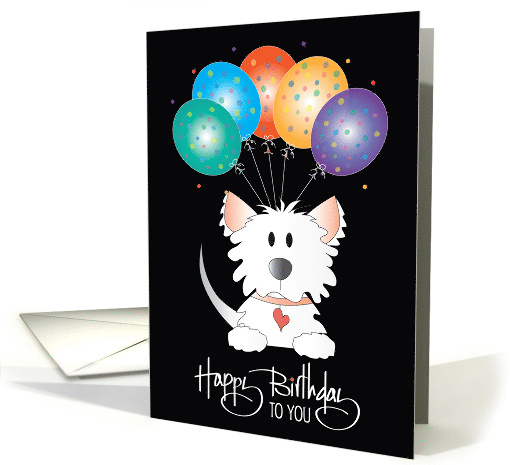 Hand Lettered Birthday Maltese Fluffy White Dog Five... (1923142)