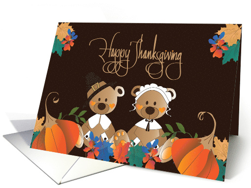 Hand Lettered Thanksgiving Both of You Pilgrim Bears... (1923144)