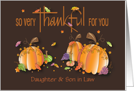 Hand Lettered Thanksgiving Pumpkin Trio Thankful Custom Relationship card