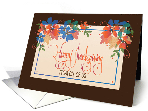 Hand Lettered Thanksgiving From All of Us With Fall... (1923400)