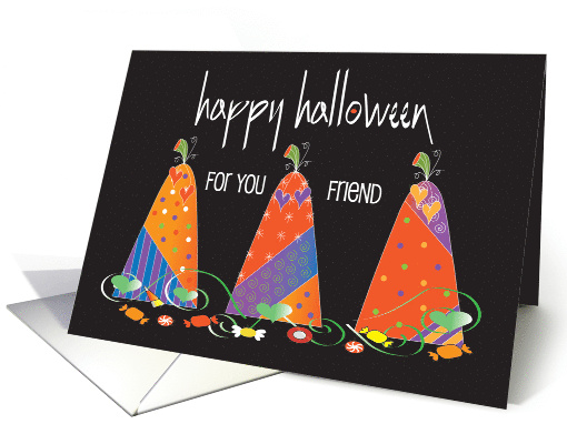 Hand Lettered Halloween Friend Trio of Colorful Decorated... (1923958)