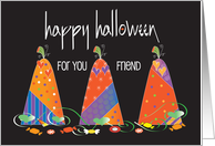 Hand Lettered Halloween Friend Trio of Colorful Decorated Candy Corns card