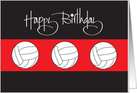 Hand Lettered Birthday for Volleyball Player Trio of White Volleyballs card