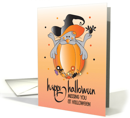 Hand Lettered Missing You on Halloween Mouse in Witch Hat... (1924540)