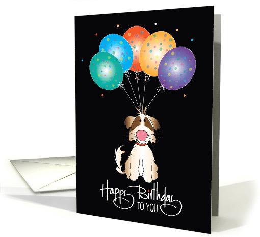 Hand Lettered Birthday Miniature Schnauzer Dog and Polka... (1924544)