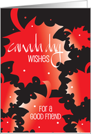 Hand Lettered Canada Day for Friend with Drifting Red Maple Leaves card