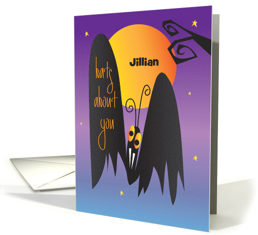 Hand Lettered Halloween Bats About You with Full Moon and... (1925700)