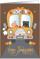 Hand Lettered Thanksgiving For School Bus Driver Pumpkins and Leaves card