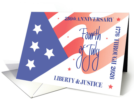 Hand Lettered Fourth of July 250th Anniversary Semiquincentennial card