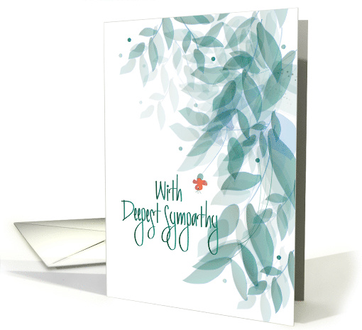 Hand Lettered With Deepest Sympathy Green Leaves for Female card