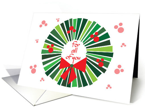 Hand Lettered Christmas Stylized Green Wreath with Bow... (1926788)