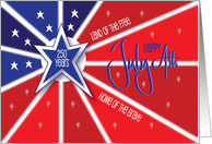 Hand Lettered Fourth of July 250 Anniversary Semiquincentennial Star card