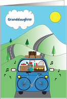 Hand Lettered Off to College Packed Car on Road Custom Relationship card
