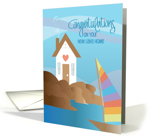 Hand Lettered Congratulations New Lake House Rocky Shore... (1929584)