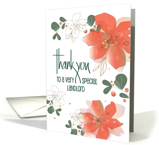 Hand Lettered Christmas Thank You to Landlord with Red... (1930142)