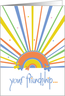 Hand Lettered Our Reconnected Friendship Lights Up My Life Sun Rays card