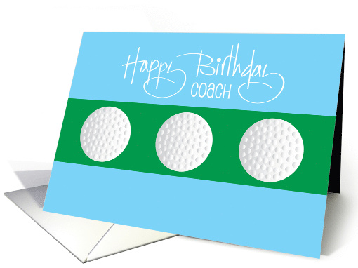 Hand Lettered Birthday for Golf Coach Trio of Three White... (1932384)
