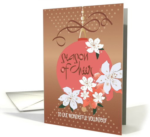 Hand Lettered Christmas Season of Cheer Ornament for Volunteer card