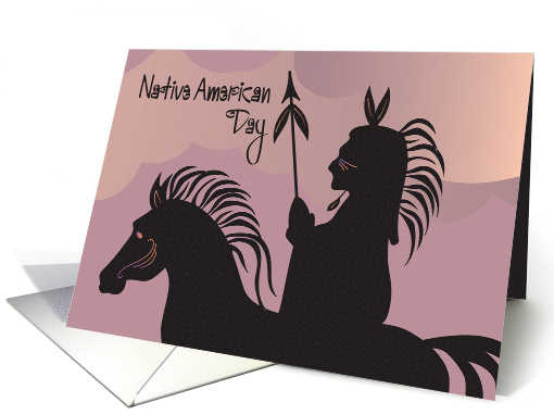 Hand Lettered Native American Day Man on Horseback Mane... (1940780)