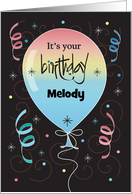 Hand Lettered Colorful Birthday Balloon for Teens with Custom Name card