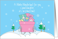 Hand Lettered Christmas Winter Wonderland Granddaughter Pink Sleigh card