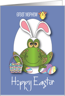 Hand Lettered Great Nephew Hoppy Easter Toad Bunny Ears Egg Basket card
