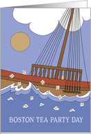 Boston Tea Party Day December 16 Wooden Boat with Packages of Tea card
