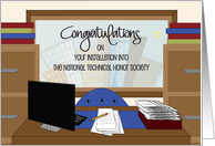 Hand Lettered Installation National Technical Honor Society NTHS Desk card
