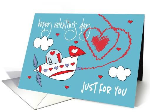 Hand Lettered Valentine Plane for Kids Red Exhaust in... (1949586)