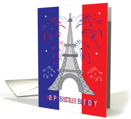 Birthday on Bastille Day Eiffel Tower Red White and Blue... (1952496)