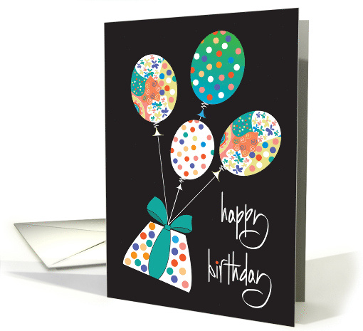 Hand Lettered Birthday Wrapped Polka Dot Gift Four... (1956190)