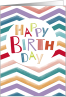 Colorful Letters Happy Birthday Card