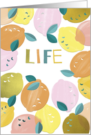 Life Lemons Colorful Design card