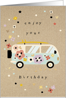 Birthday Wishes Cute Retro Vibes card