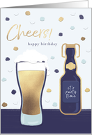 Cheers and Happy Birthday Stylish Blue Vibe card