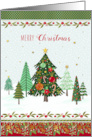 Christmas Trees with Cancy Cane and Mistletoe card