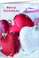 Merry Christmas with Cute Hearts card